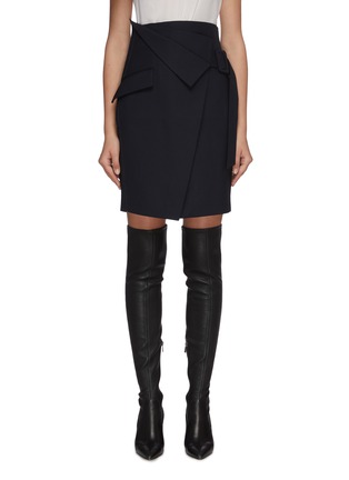 Main View - Click To Enlarge - COMME MOI - Belted asymmetric foldover waist skirt