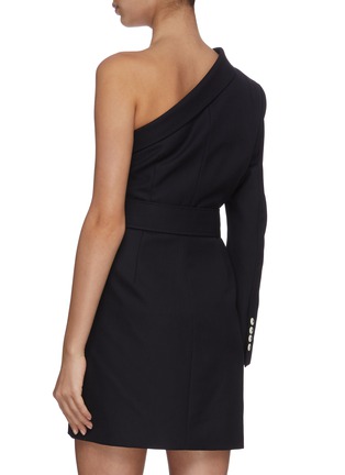 Back View - Click To Enlarge - COMME MOI - Asymmetric one shoulder blazer dress
