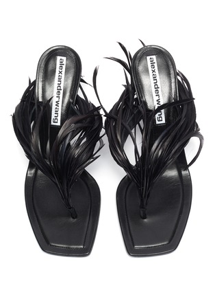 Detail View - Click To Enlarge - ALEXANDER WANG - 'Ivy' feather heel sandals