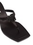 Detail View - Click To Enlarge - ALEXANDER WANG - Bianca crystal logo satin thong heeled sandals