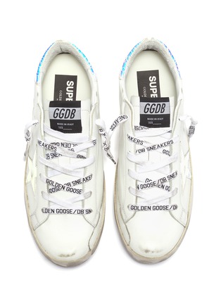 Detail View - Click To Enlarge - GOLDEN GOOSE - Superstar iridescent patch logo lace sneakers