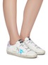 Figure View - Click To Enlarge - GOLDEN GOOSE - Superstar iridescent patch logo lace sneakers