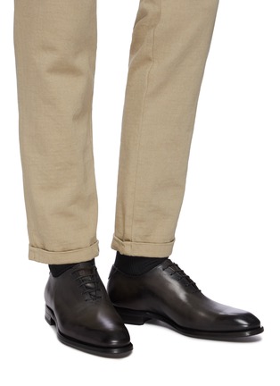 Figure View - Click To Enlarge - ANTONIO MAURIZI - Old west whole cut leather oxford shoes