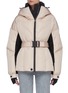 Main View - Click To Enlarge - MONCLER - Frachey' Belted Colourblock Hood Down Puffer Jacket