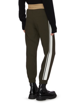 Back View - Click To Enlarge - MONCLER - Contrast elastic drawstring waist jogging pants