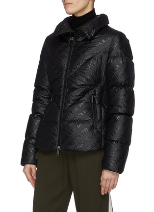 Detail View - Click To Enlarge - MONCLER - 'Ribaud' logo embossed print hood puff jacket