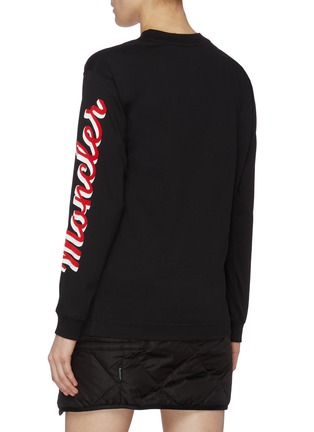Back View - Click To Enlarge - MONCLER - Logo print long sleeve cotton T-shirt