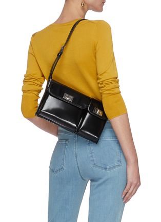 Figure View - Click To Enlarge - BY FAR - Billy' dual pocket convertible leather shoulder bag