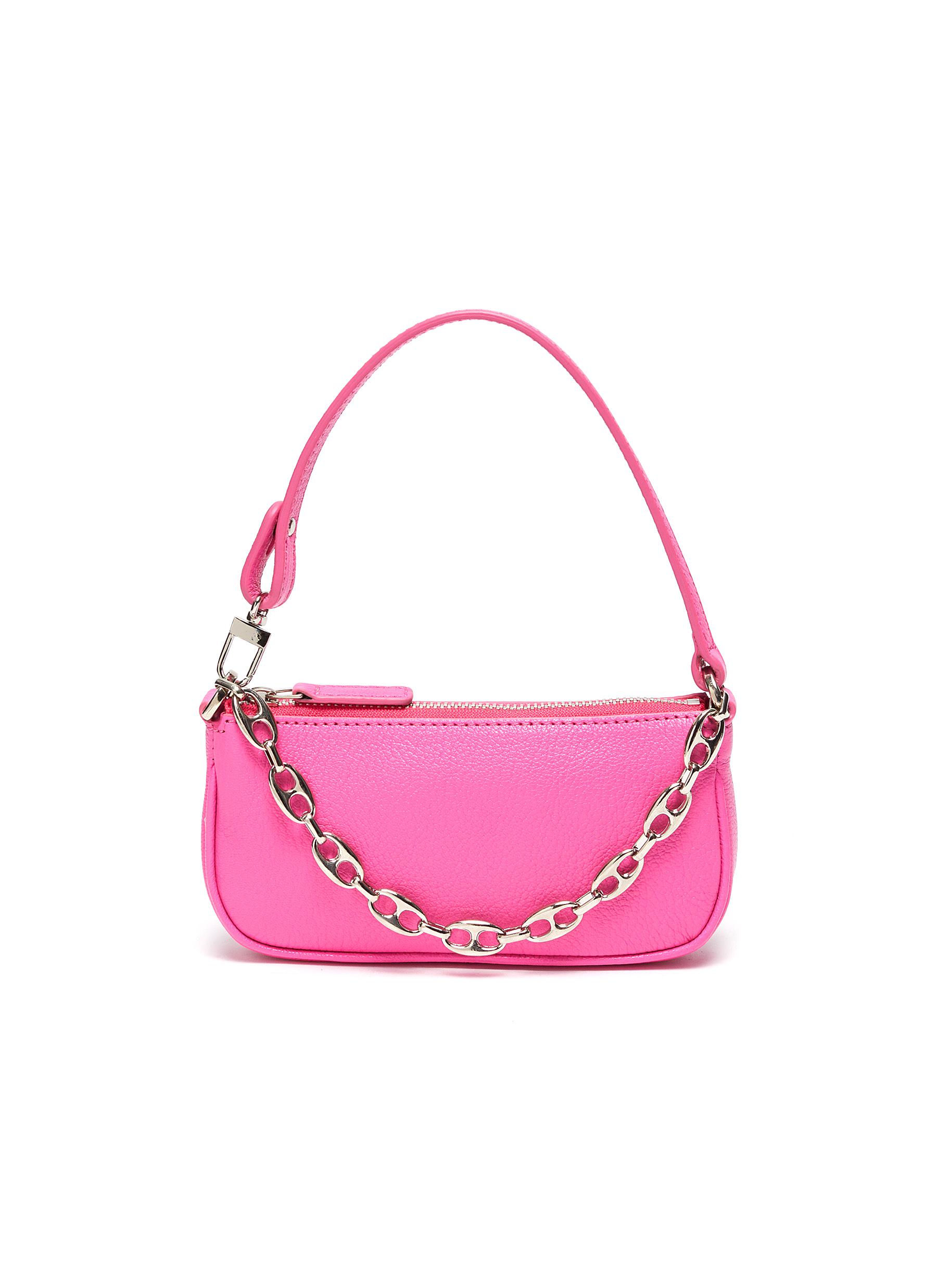 By Far 'mini Rachel' Grained Leather Shoulder Bag In Pink | ModeSens