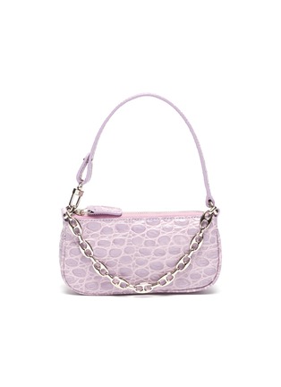 Main View - Click To Enlarge - BY FAR - 'Mini Rachel' croc embossed leather shoulder bag