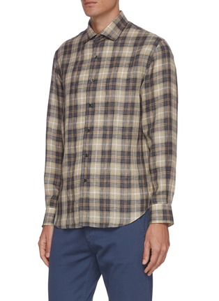Front View - Click To Enlarge - TOMORROWLAND - Plaid French Collar Shirt