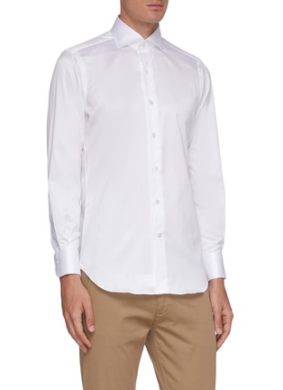 Front View - Click To Enlarge - TOMORROWLAND - French Collar Herringbone Shirt