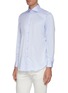 Front View - Click To Enlarge - TOMORROWLAND - French Collar Herringbone Shirt