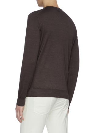 Back View - Click To Enlarge - LARDINI - Garment dyed wool silk blend sweater