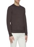 Front View - Click To Enlarge - LARDINI - Garment dyed wool silk blend sweater
