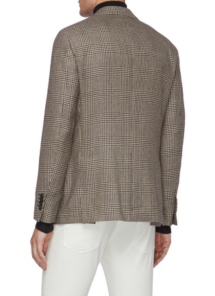 Back View - Click To Enlarge - LARDINI - Notch lapel houndstooth check wool blazer