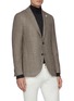 Front View - Click To Enlarge - LARDINI - Notch lapel houndstooth check wool blazer