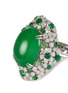 Detail View - Click To Enlarge - SAMUEL KUNG - Diamond jade garnet 18k white gold ring