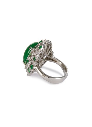 Figure View - Click To Enlarge - SAMUEL KUNG - Diamond jade garnet 18k white gold ring