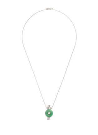 Main View - Click To Enlarge - SAMUEL KUNG - Jadeite Diamond 18K White Gold Necklace