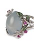 Detail View - Click To Enlarge - SAMUEL KUNG - Diamond jade sapphire garnet 18k white gold ring