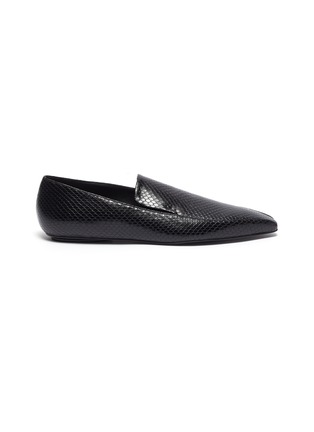 Main View - Click To Enlarge - ROSETTA GETTY - Point toe snake embossed leather loafers