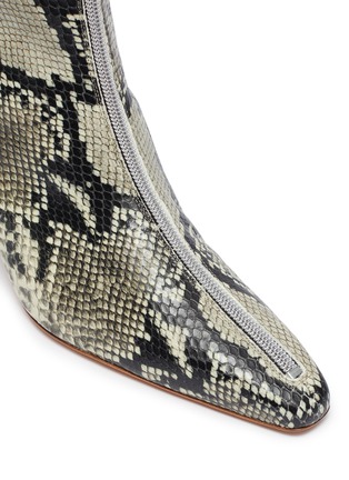 Detail View - Click To Enlarge - ROSETTA GETTY - Zip front snake embossed leather ankle boots