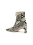  - ROSETTA GETTY - Zip front snake embossed leather ankle boots