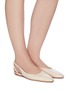 Figure View - Click To Enlarge - ROSETTA GETTY - Point toe ruched slingback leather flats