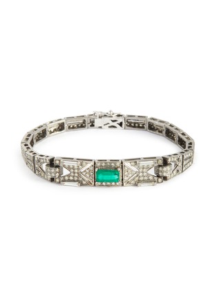 Main View - Click To Enlarge - TUKKA - Victorian' diamond emerald gold silver set bracelet