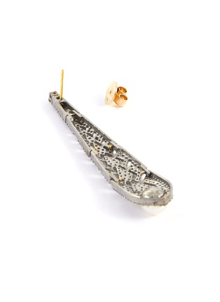 Detail View - Click To Enlarge - TUKKA - Victorian' diamond pearl silver dangling earrings