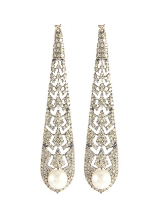 Main View - Click To Enlarge - TUKKA - Victorian' diamond pearl silver dangling earrings