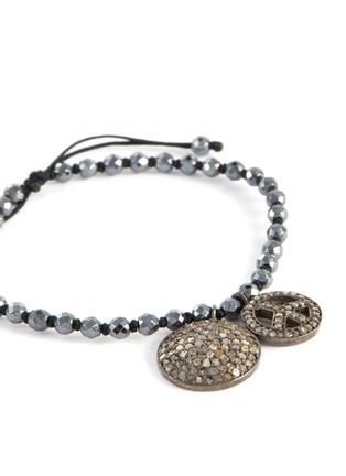Detail View - Click To Enlarge - TUKKA - Diamond hematite bead bracelet