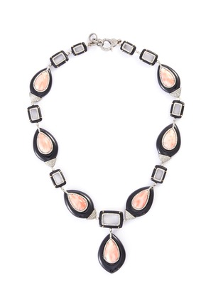 Main View - Click To Enlarge - TUKKA - Art Deco' Diamond onyx coral necklace