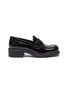 Main View - Click To Enlarge - MIU MIU - Naplak leather loafers