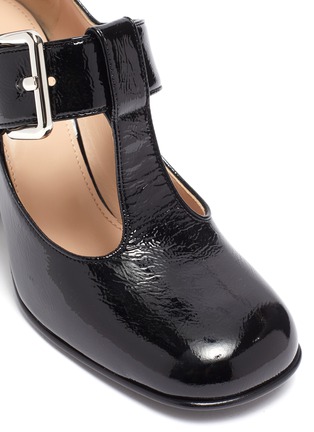 Detail View - Click To Enlarge - MIU MIU - Block heel patent leather Mary Jane pumps