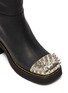 Detail View - Click To Enlarge - MIU MIU - Studded captoe leather platform boots