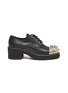 Main View - Click To Enlarge - MIU MIU - Studded captoe leather oxford shoes