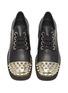 Figure View - Click To Enlarge - MIU MIU - Studded captoe leather oxford shoes
