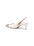 Detail View - Click To Enlarge - MIU MIU - Studded captoe leather slingback pumps