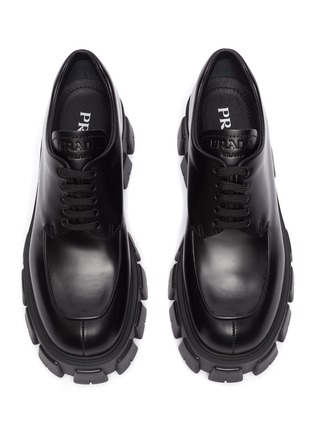 Detail View - Click To Enlarge - PRADA - Chunky thunder sole leather oxford shoes