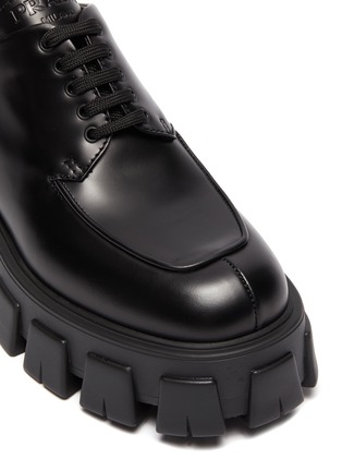 Detail View - Click To Enlarge - PRADA - Chunky thunder sole leather oxford shoes