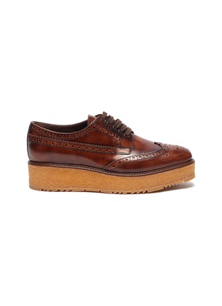 Main View - Click To Enlarge - PRADA - Gum sole leather Oxford shoes