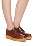 Figure View - Click To Enlarge - PRADA - Gum sole leather Oxford shoes