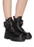 Figure View - Click To Enlarge - PRADA - Detachable pocket platform leather boots