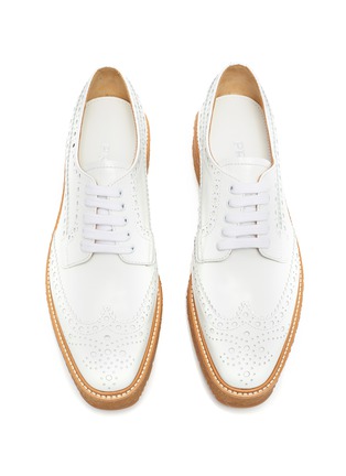 Detail View - Click To Enlarge - PRADA - Spazzolato fume leather Oxford shoes