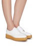 Figure View - Click To Enlarge - PRADA - Spazzolato fume leather Oxford shoes