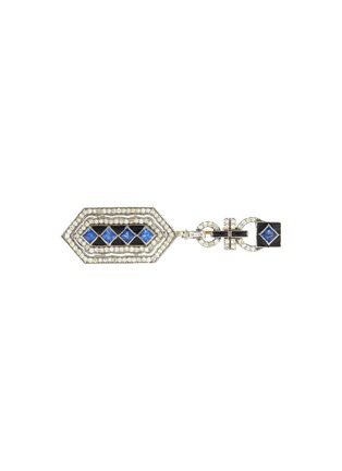 Main View - Click To Enlarge - TUKKA - 'Art Deco' diamond sapphire gold silver brooch