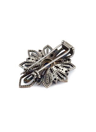 Detail View - Click To Enlarge - TUKKA - Diamond sapphire gold silver brooch