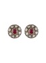 Main View - Click To Enlarge - TUKKA - Diamond ruby silver stud earrings